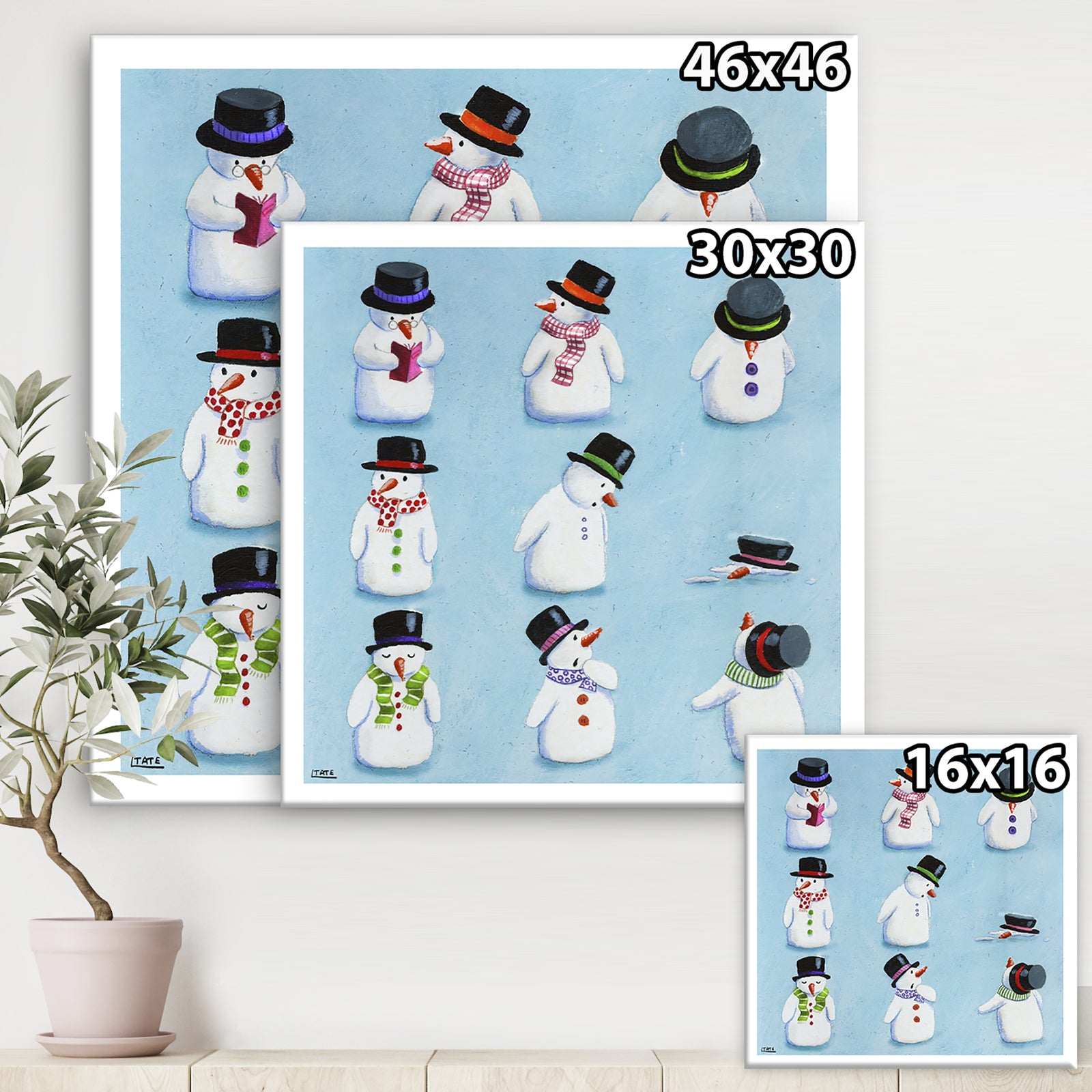 The Melting Snowmen - Modern & Contemporary Premium Canvas Wall Art