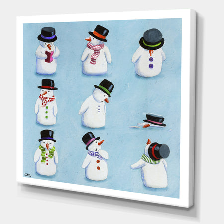 The Melting Snowmen - Modern & Contemporary Premium Canvas Wall Art