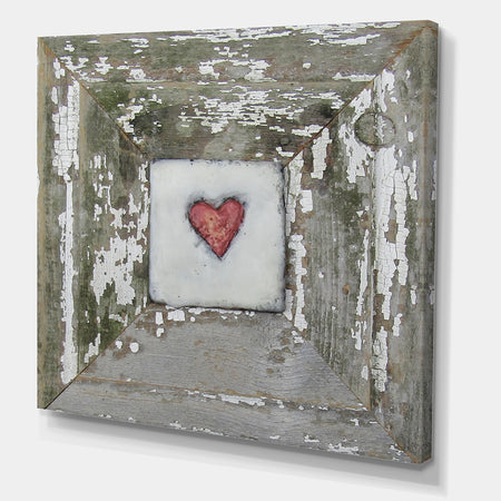 Hearts - Desire Distressed White - Cottage Gallery-wrapped Canvas
