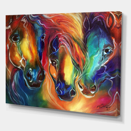 Color My World With Horses - Cottage Canvas Artwork