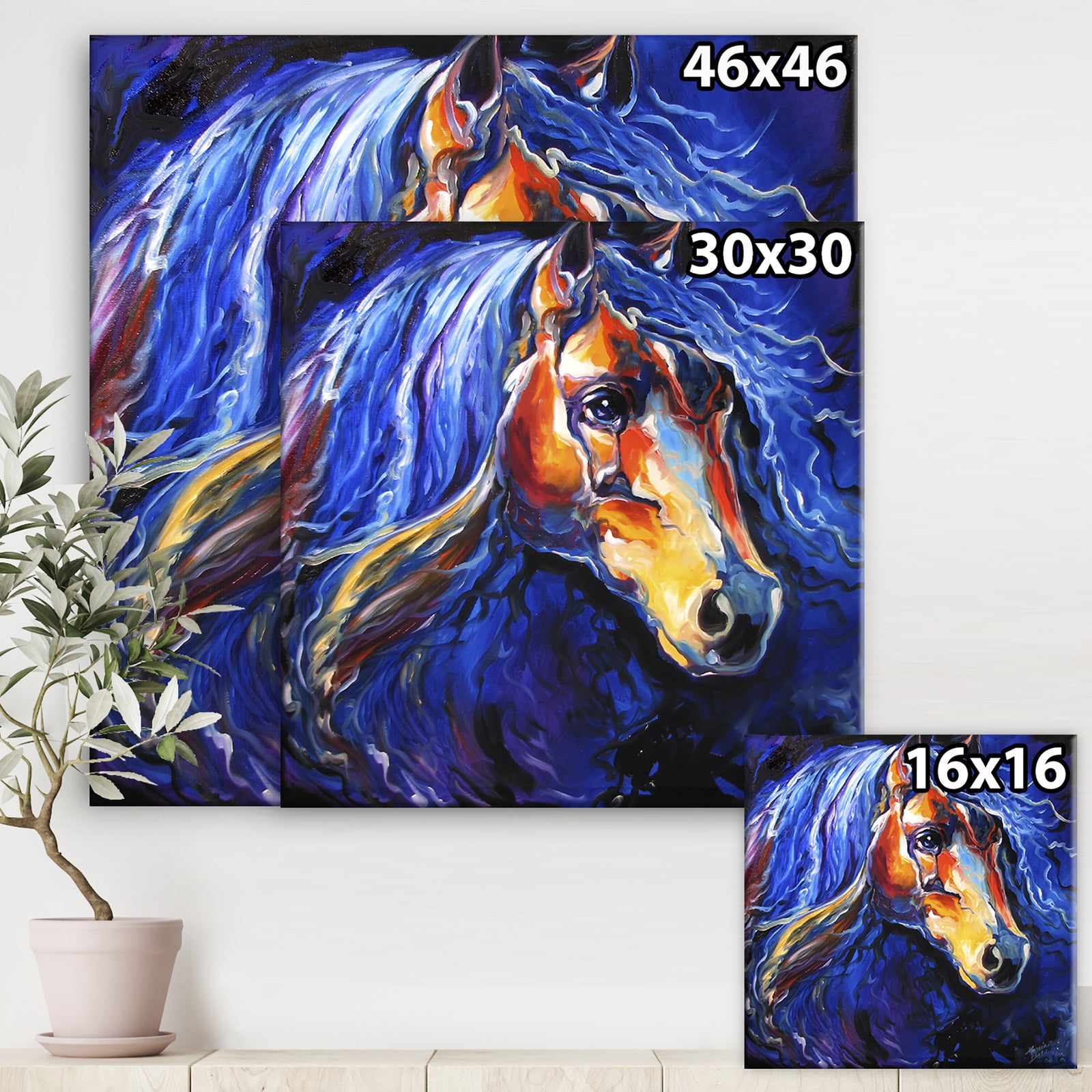Friesian Night - Cottage Canvas Wall Art