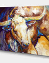 Power Longhorn Abstract - Cottage Canvas Wall Art