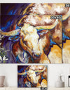 Power Longhorn Abstract - Cottage Canvas Wall Art