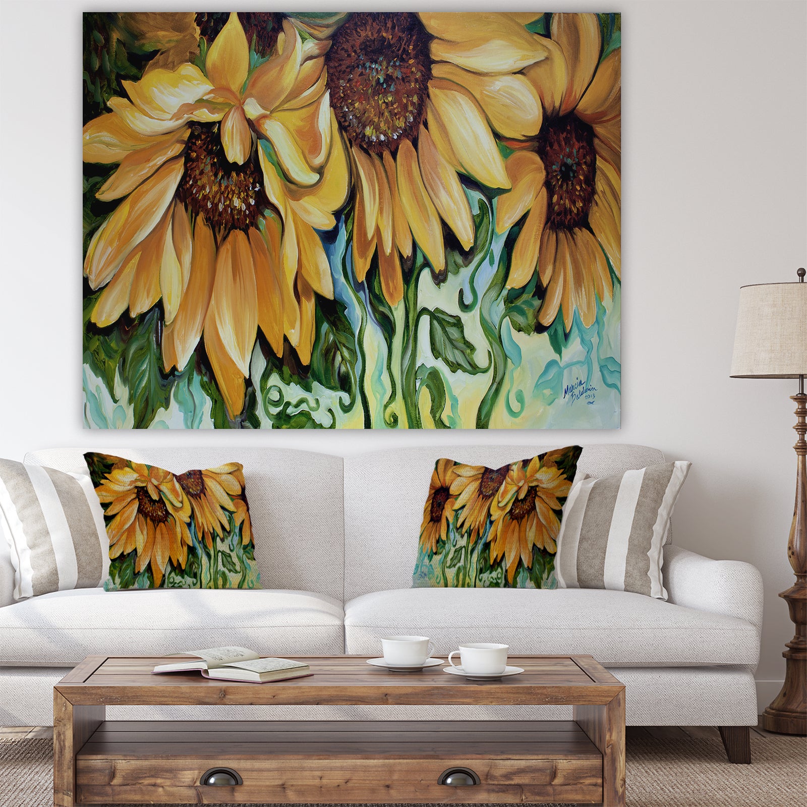 Sunflower Dance - Cottage Canvas Art Print