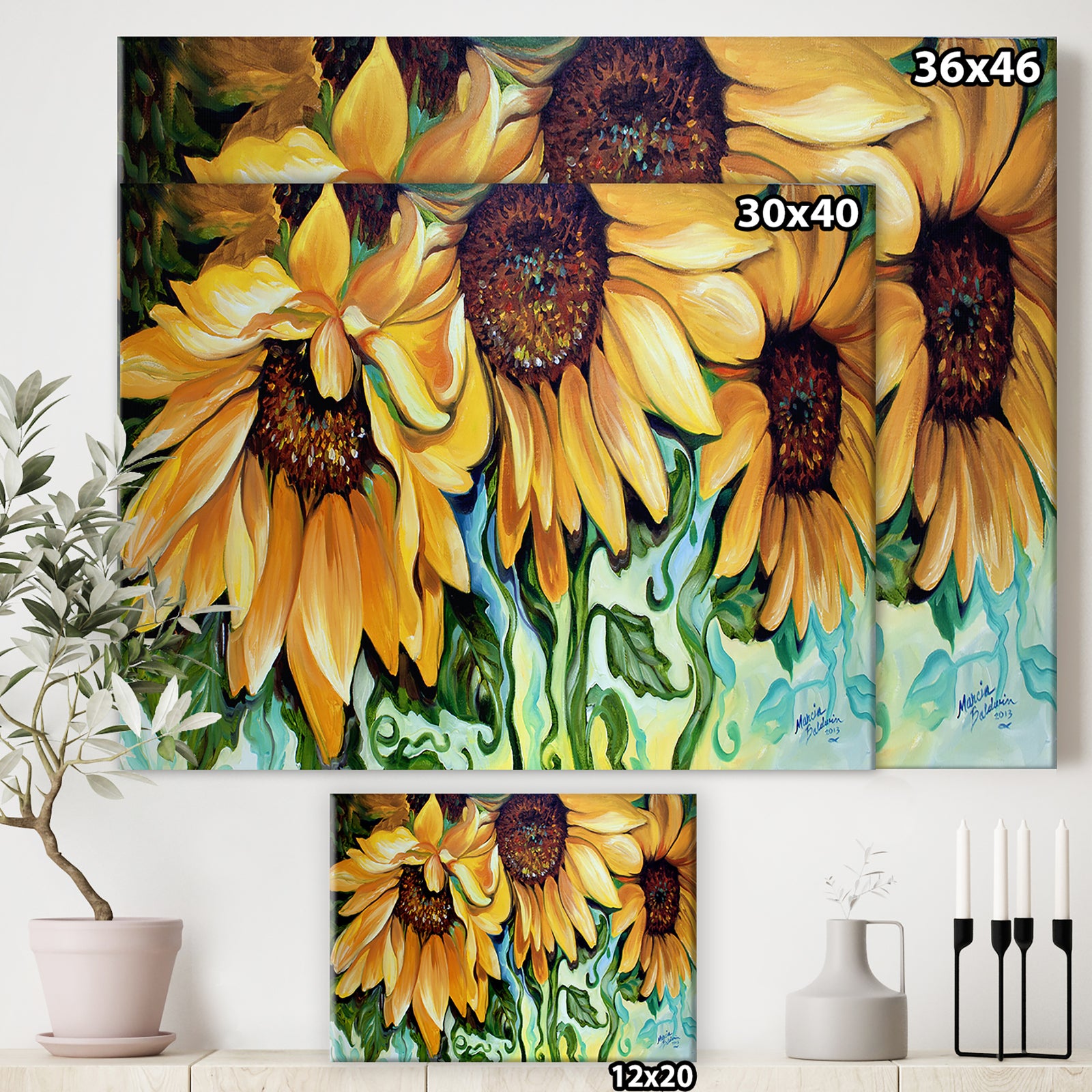 Sunflower Dance - Cottage Canvas Art Print