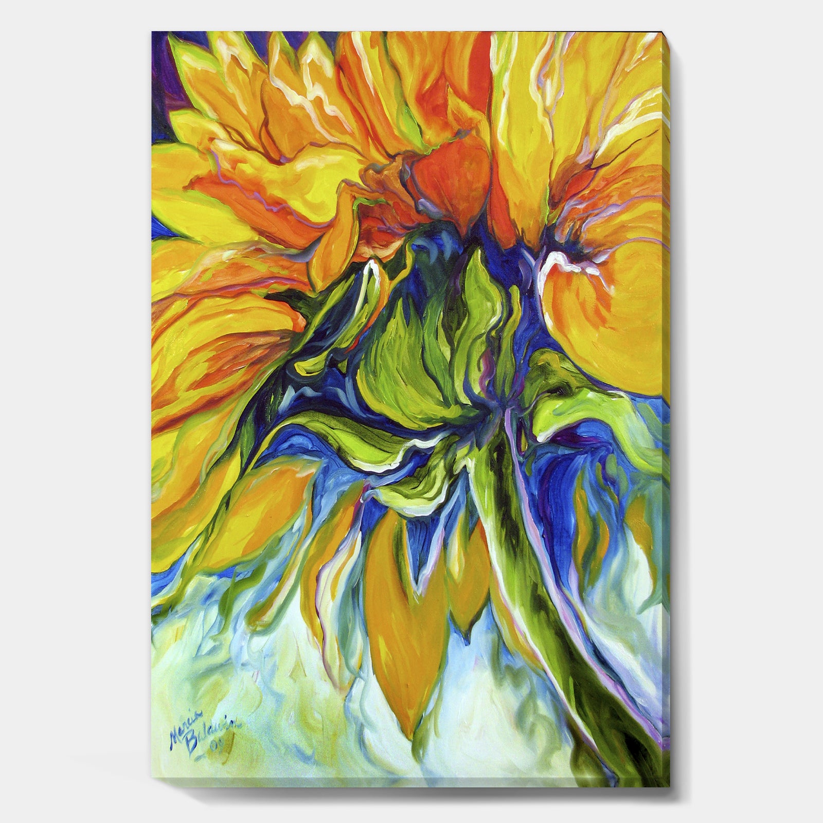 Sunflower In July - Cottage Gallery-wrapped Canvas