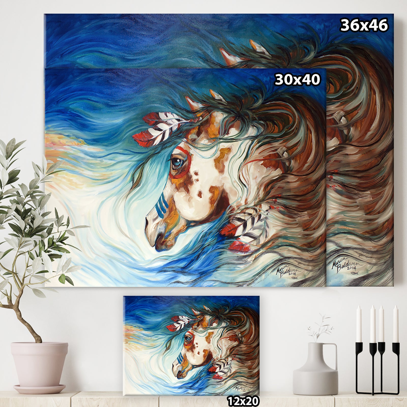 The Drifter Indian War Horse - Cottage Premium Canvas Wall Art