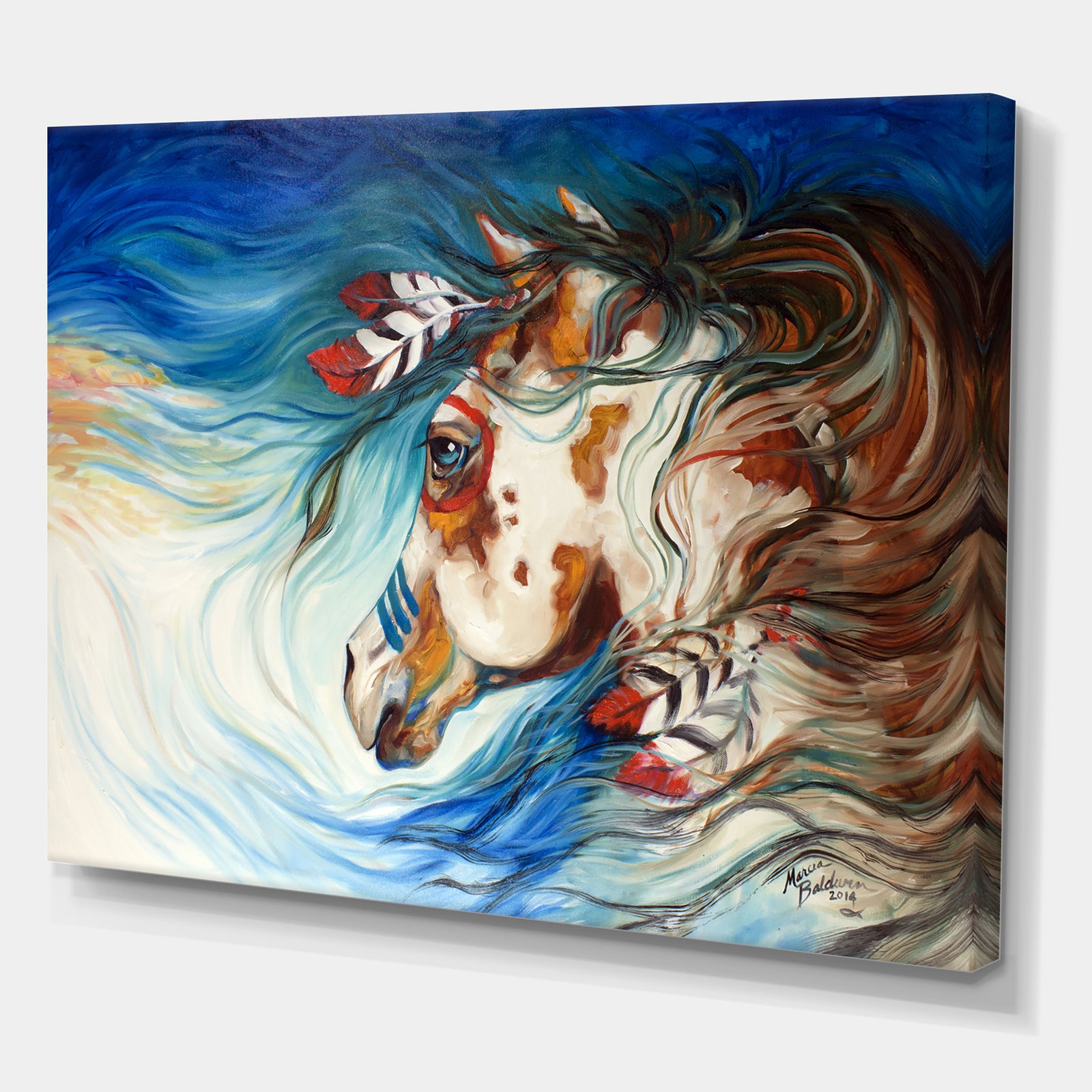 The Drifter Indian War Horse - Cottage Premium Canvas Wall Art