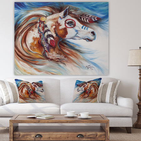 Wind Of Thunder Indian War Horse - Cottage Canvas Art Print