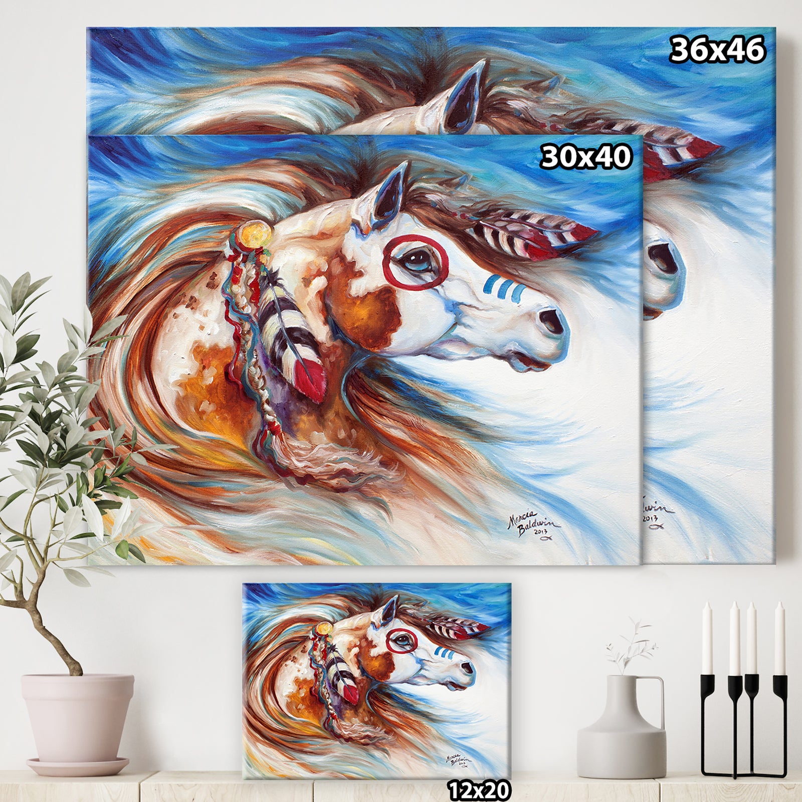 Wind Of Thunder Indian War Horse - Cottage Canvas Art Print