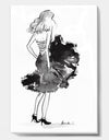 Black Dress Blowing In The Wind - Fashion Canvas Artwork