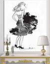 Black Dress Blowing In The Wind - Fashion Canvas Artwork