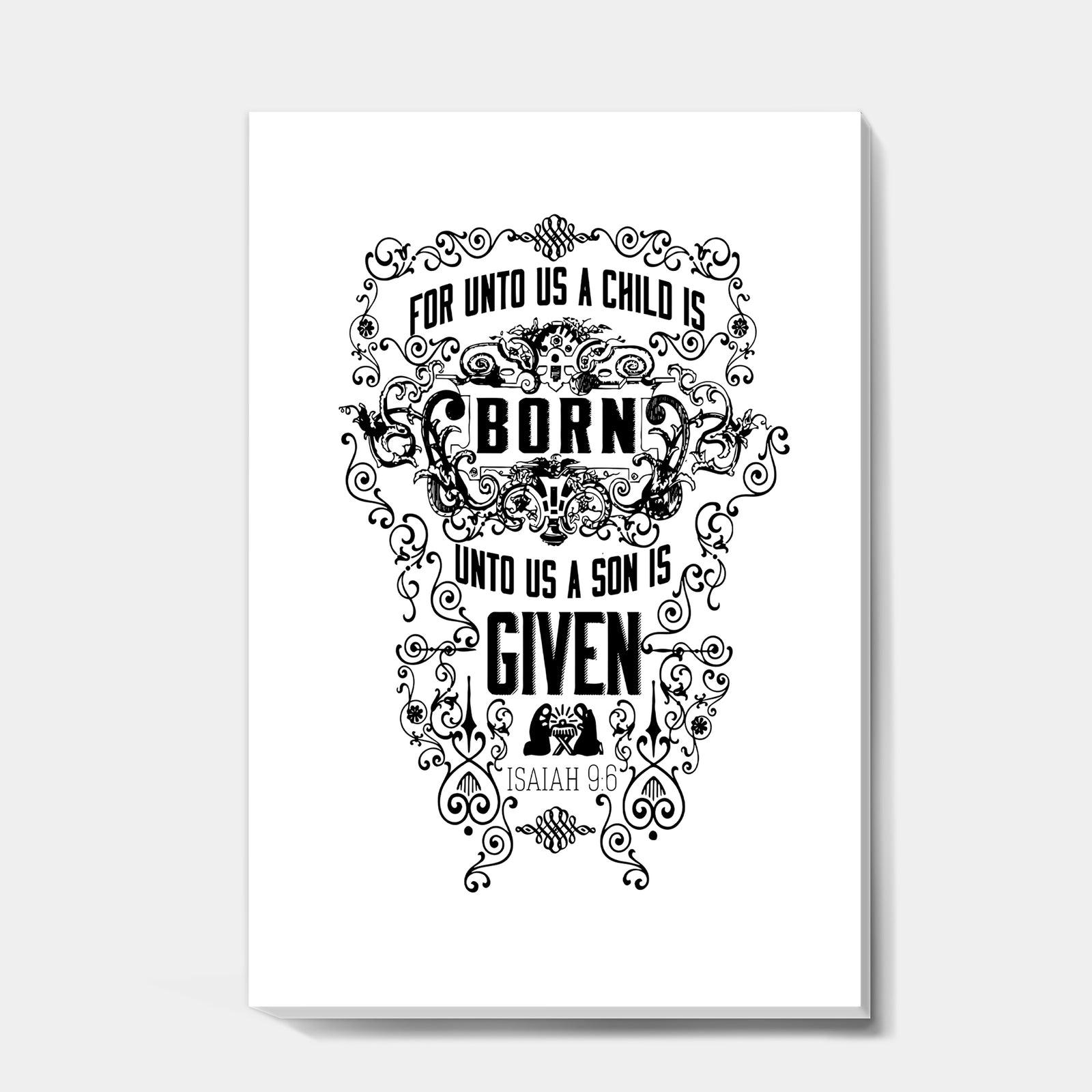 For Unto Us - Cottage Premium Canvas Wall Art