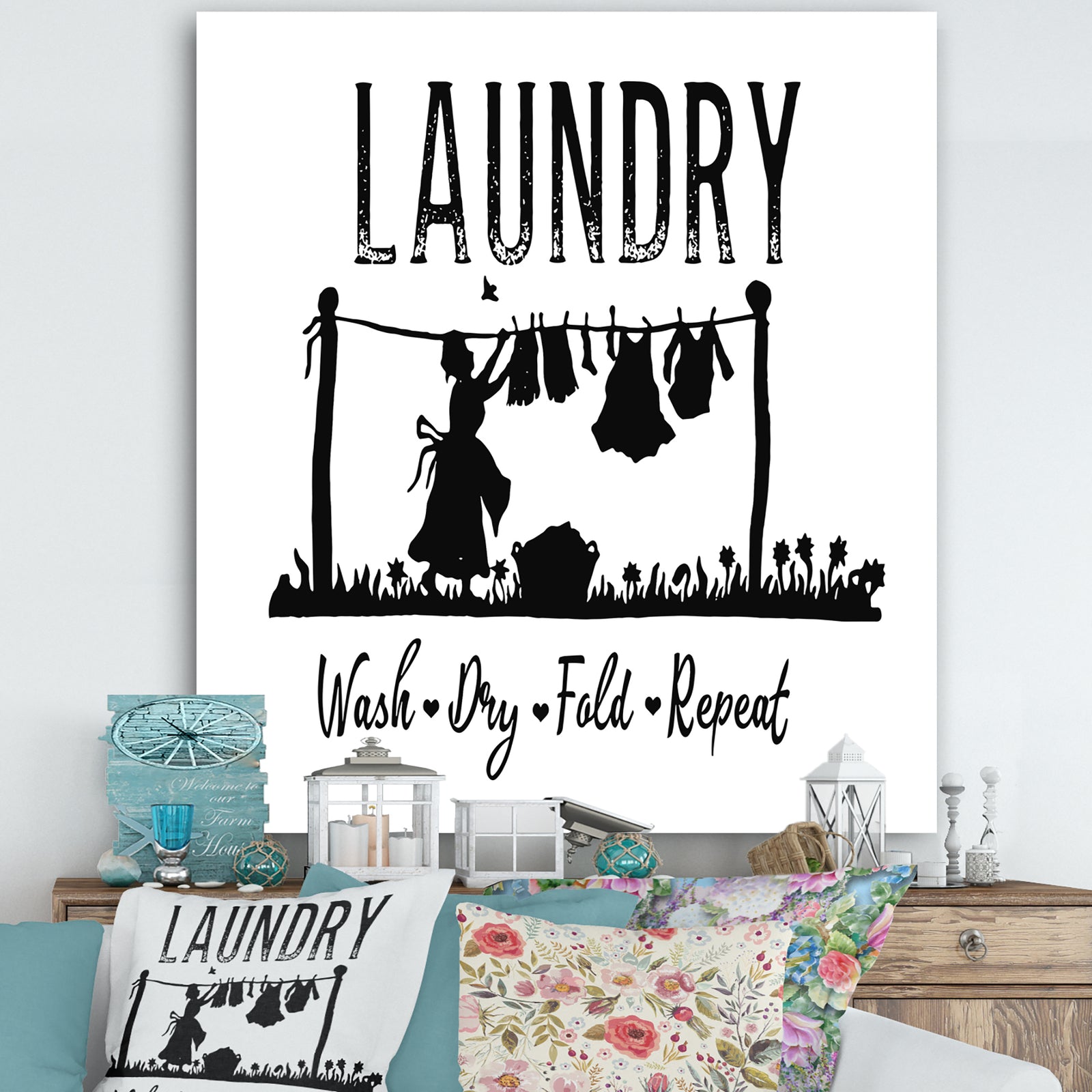 Laundry In The Afternoon - Cottage Gallery-wrapped Canvas
