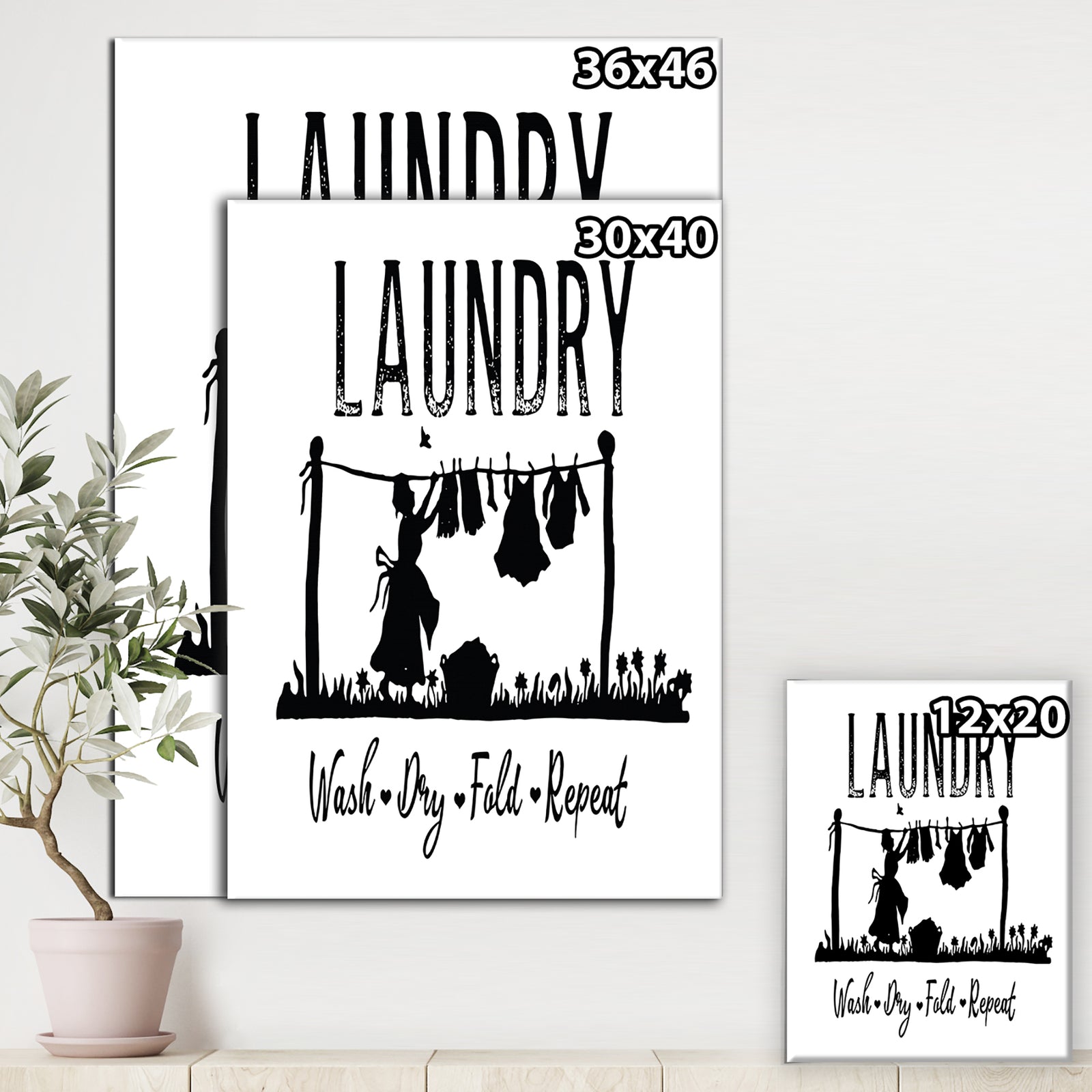 Laundry In The Afternoon - Cottage Gallery-wrapped Canvas