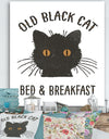 Old Black Cat - Cottage Canvas Wall Art