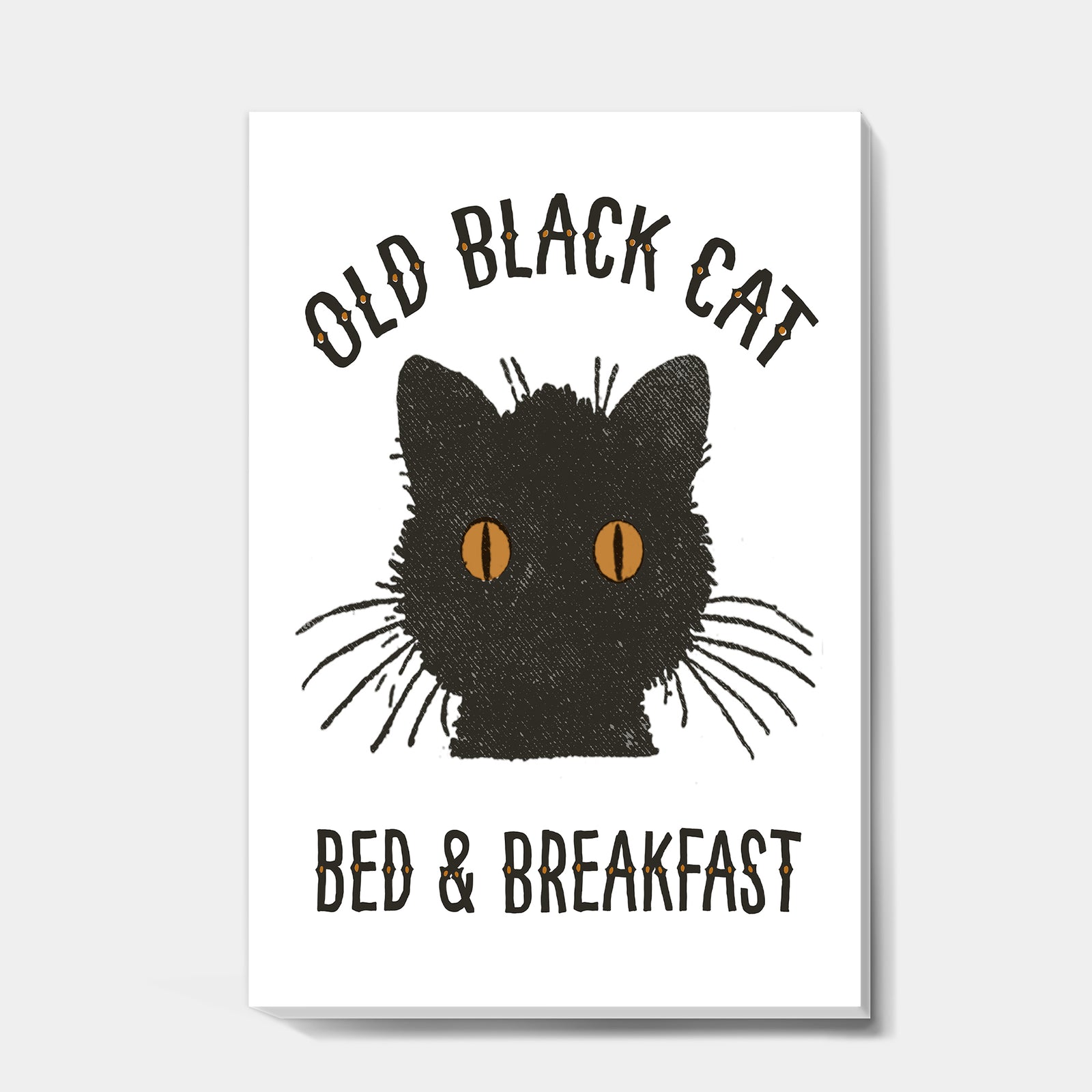 Old Black Cat - Cottage Canvas Wall Art