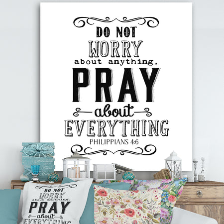 Pray About Everything - Cottage Canvas Art Print