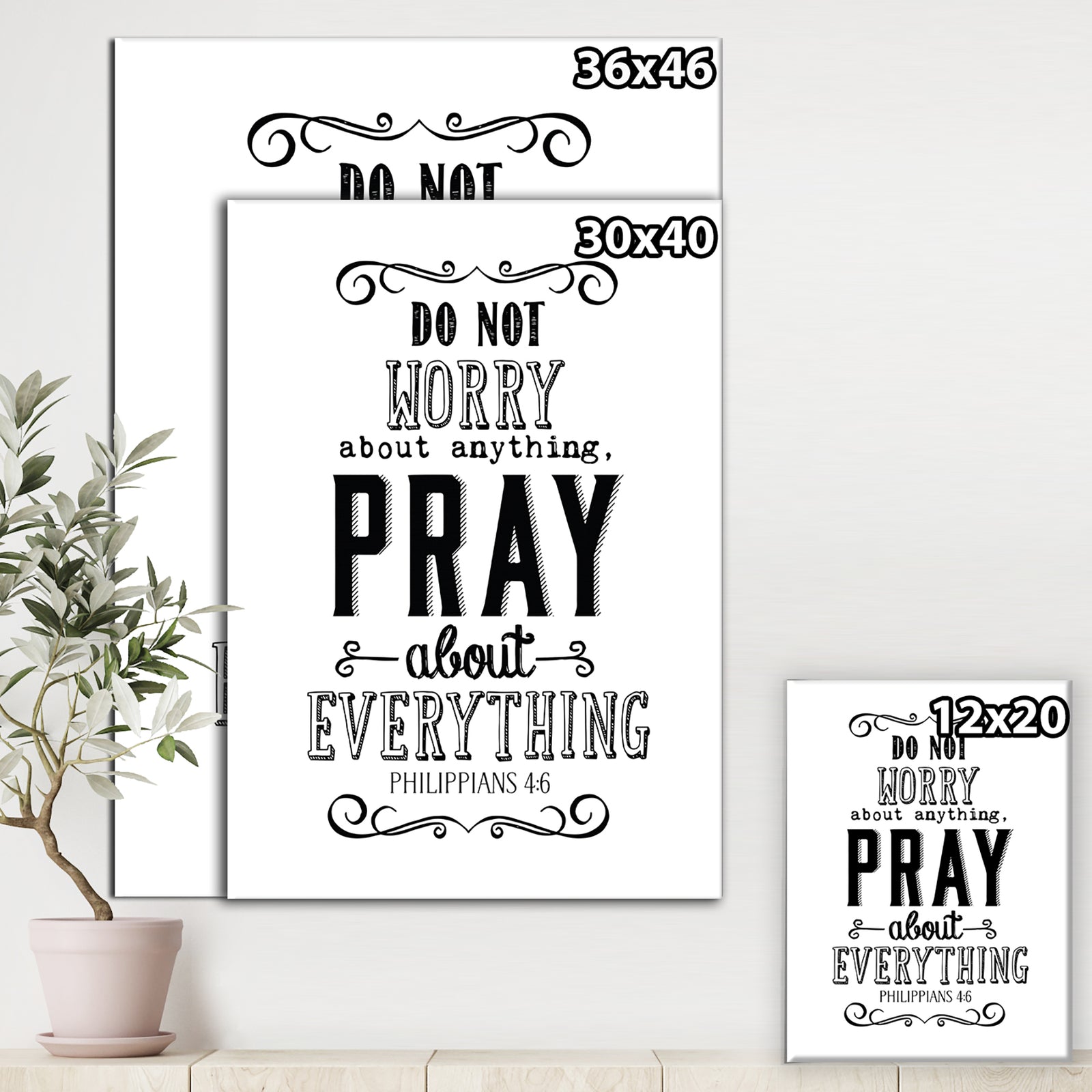 Pray About Everything - Cottage Canvas Art Print