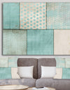 Teal Print Collage - Mid-Century Modern Gallery-wrapped Canvas
