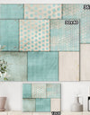 Teal Print Collage - Mid-Century Modern Gallery-wrapped Canvas