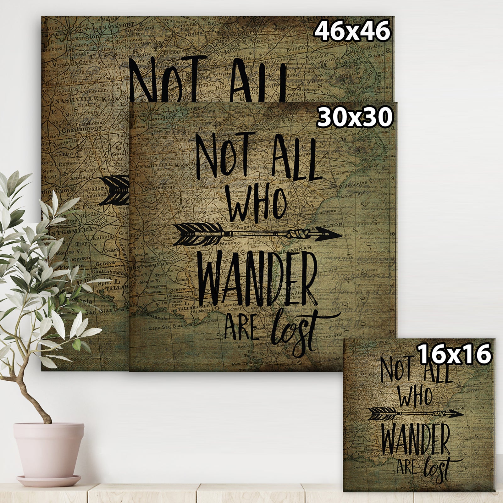 Wander Are Lost - Cottage Canvas Artwork