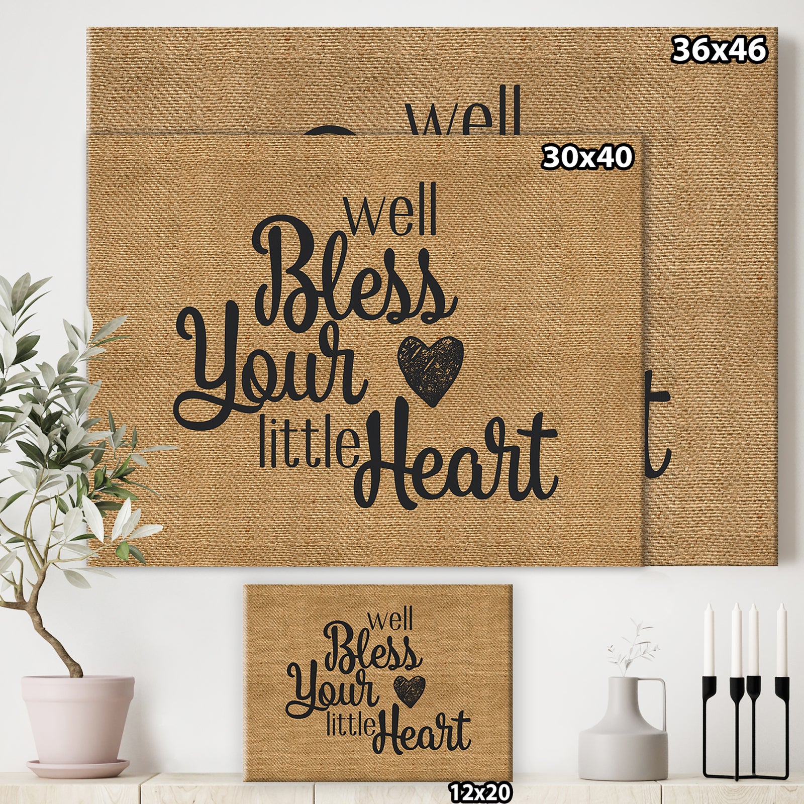 Bless Your Heart - Cottage Canvas Art Print