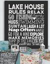 Lake House Rules - Lake House Premium Canvas Wall Art