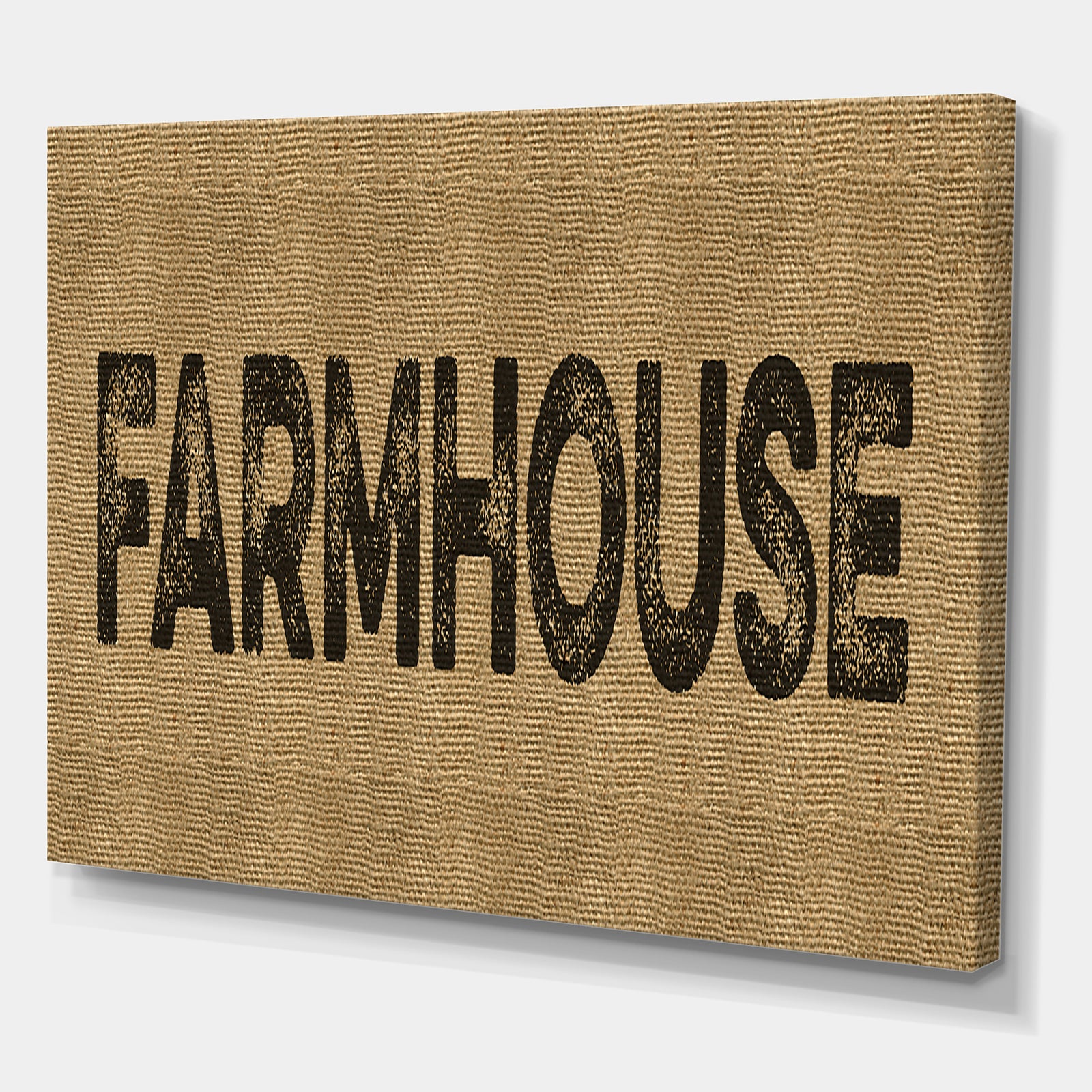 Farmhouse On Jute - Farmhouse Premium Canvas Wall Art