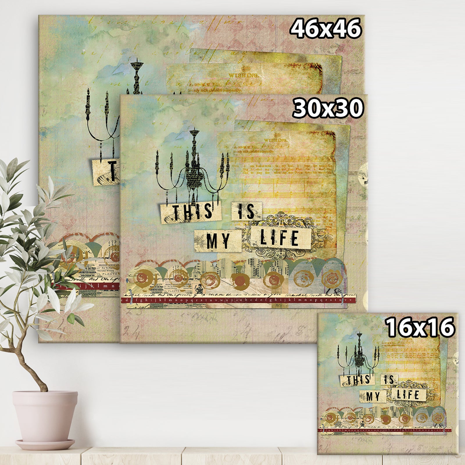 This Is My Life Chandelier - Cottage Canvas Art Print