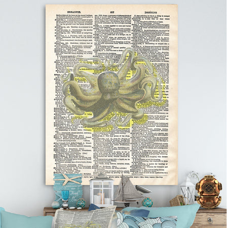 Dreadful Octopus IV - Nautical & Coastal Premium Canvas Wall Art