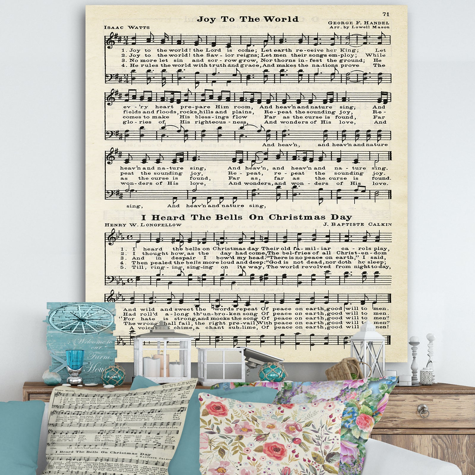 Joy To The World - Cottage Canvas Art Print