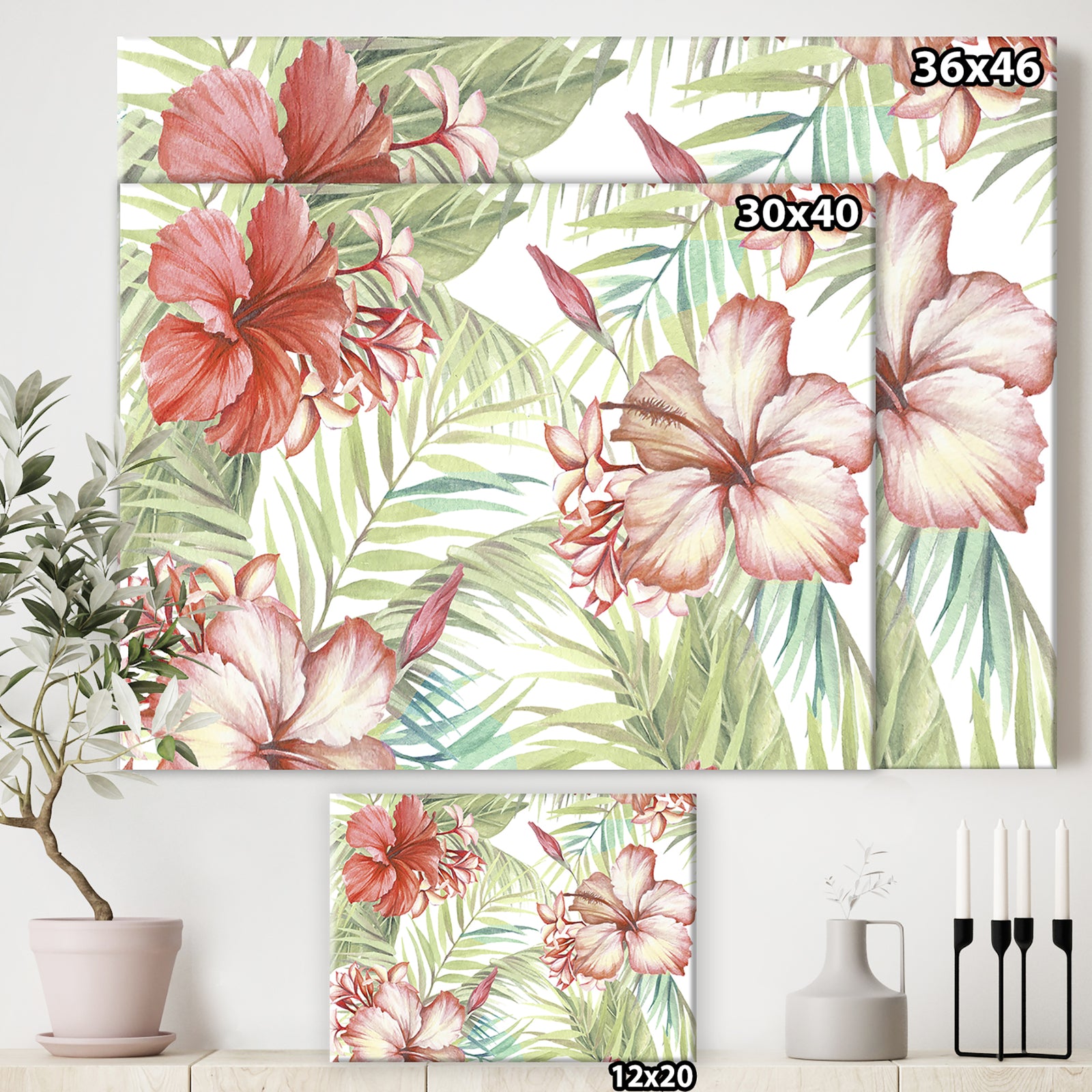 Hibiscus Paradise - Cottage Premium Canvas Wall Art