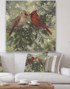 Kissing Cardinals - Cottage Canvas Wall Art