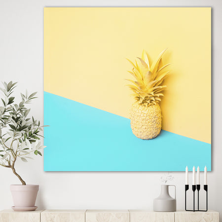 Pink And Blue Pinapple - Modern & Contemporary Gallery-wrapped Canvas