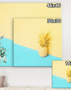 Pink And Blue Pinapple - Modern & Contemporary Gallery-wrapped Canvas