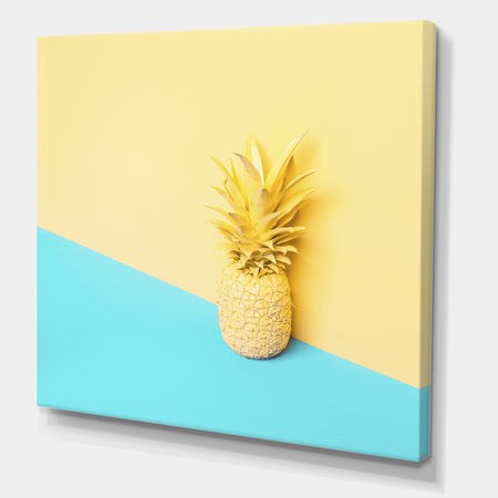Pink And Blue Pinapple - Modern & Contemporary Gallery-wrapped Canvas