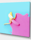 Pink And Blue Banana - Modern & Contemporary Canvas Artwork