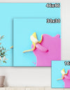 Pink And Blue Banana - Modern & Contemporary Canvas Artwork