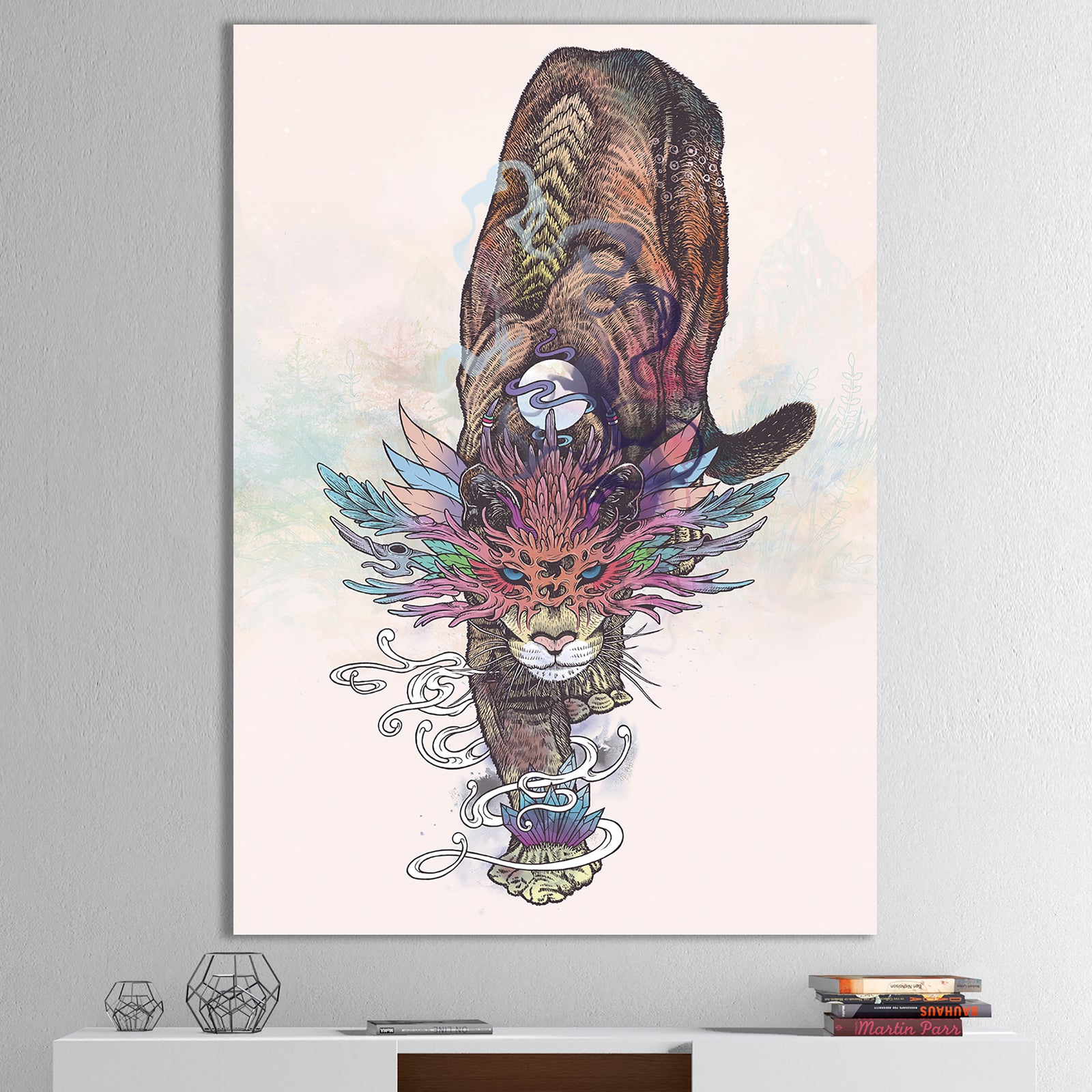Journeying Spirit (Mountain Lion) - Modern & Contemporary Gallery-wrapped Canvas