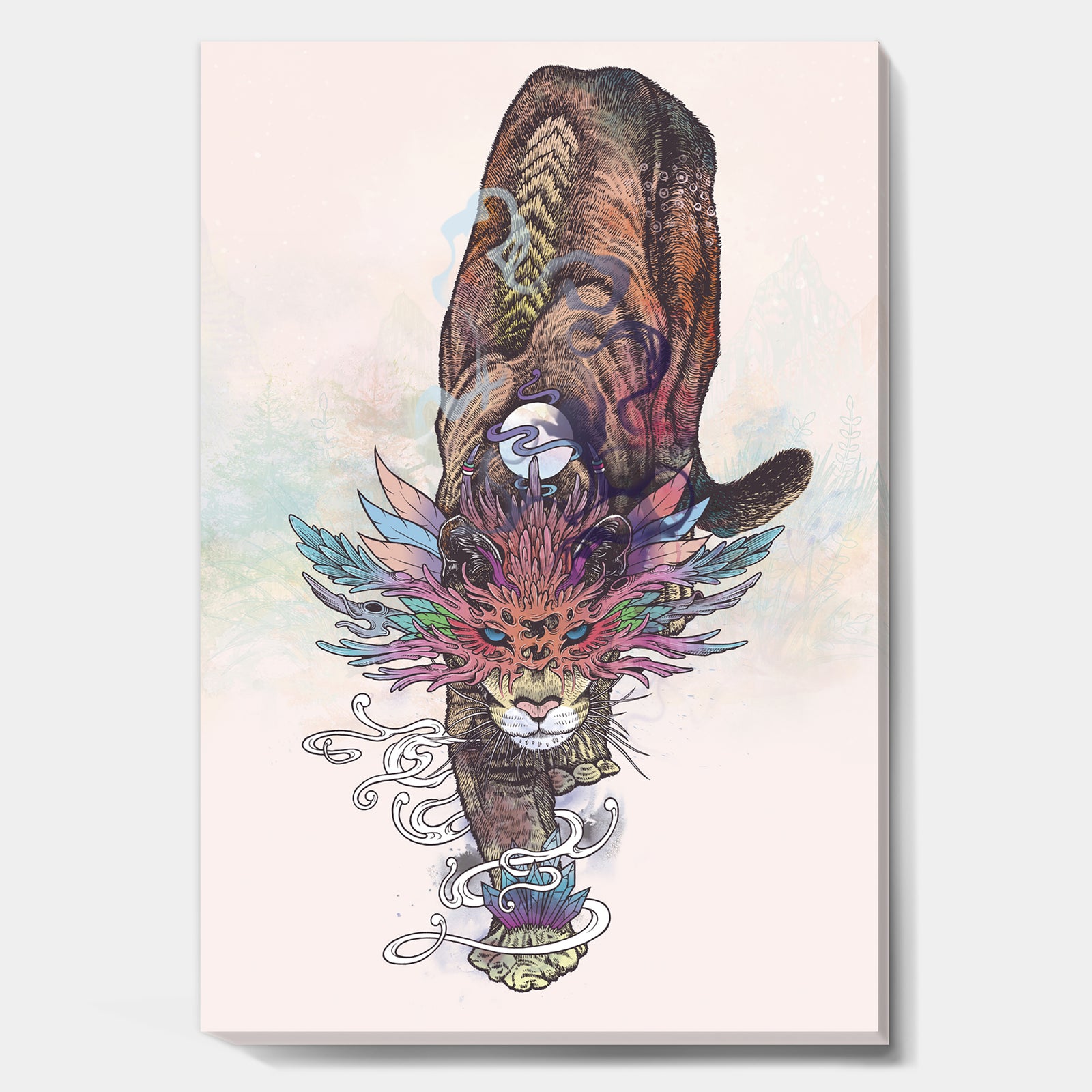 Journeying Spirit (Mountain Lion) - Modern & Contemporary Gallery-wrapped Canvas