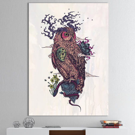 Diamond Owl Wisdom - Modern & Contemporary Canvas Art Print