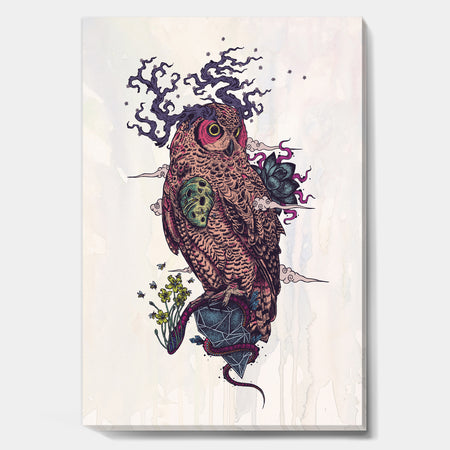 Diamond Owl Wisdom - Modern & Contemporary Canvas Art Print