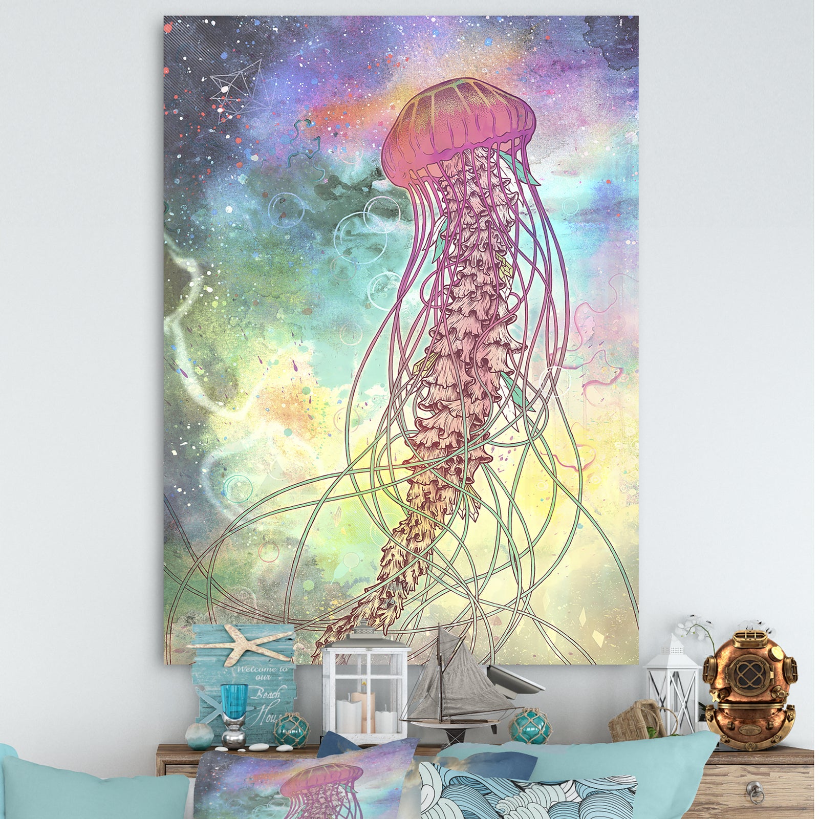 Space Jelly - Nautical & Coastal Gallery-wrapped Canvas