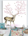 Cherry Blossom Deer - Cottage Canvas Artwork