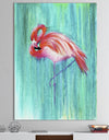 Pink Flamingo In Blue - Cottage Gallery-wrapped Canvas