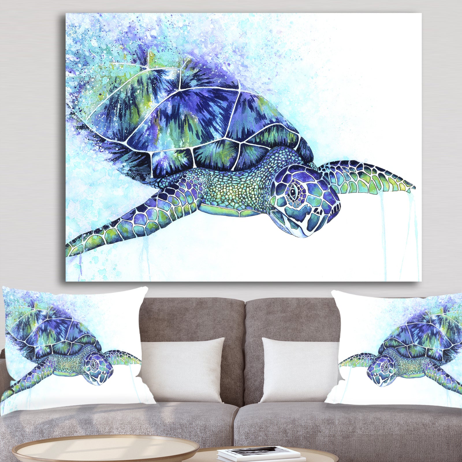 Sea Turtle - Cottage Canvas Artwork