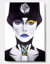 Urban Woman With Blue Lips - Modern & Contemporary Gallery-wrapped Canvas