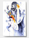 Urban Girl Watching Butterfly - Modern & Contemporary Canvas Wall Art