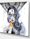 Urban Lady With Rainbow Hand - Modern & Contemporary Premium Canvas Wall Art